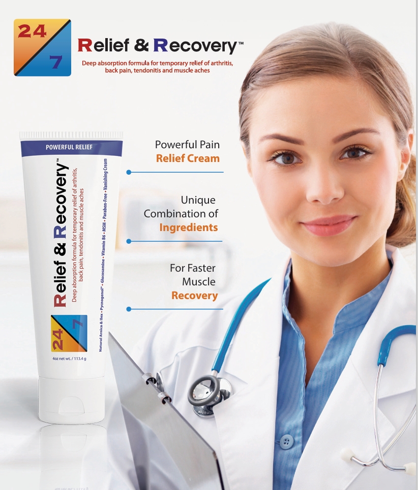 24/7 Relief & Recovery — doctor with product